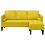 vidaXL Canapé en L Jaune 173x131x67 cm Velours
