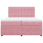 vidaXL Sommier à lattes de lit avec matelas Rose 200x200 cm Velours