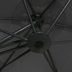 vidaXL Parasol d'extérieur avec poteau en acier 300 cm Anthracite