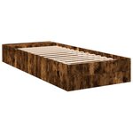 vidaXL Cadre de lit chêne fumé 90x190 cm bois d'ingénierie