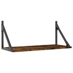 vidaXL Étagères murales 2Pièces chêne fumé 60x25x25 5cm bois d'ingénierie