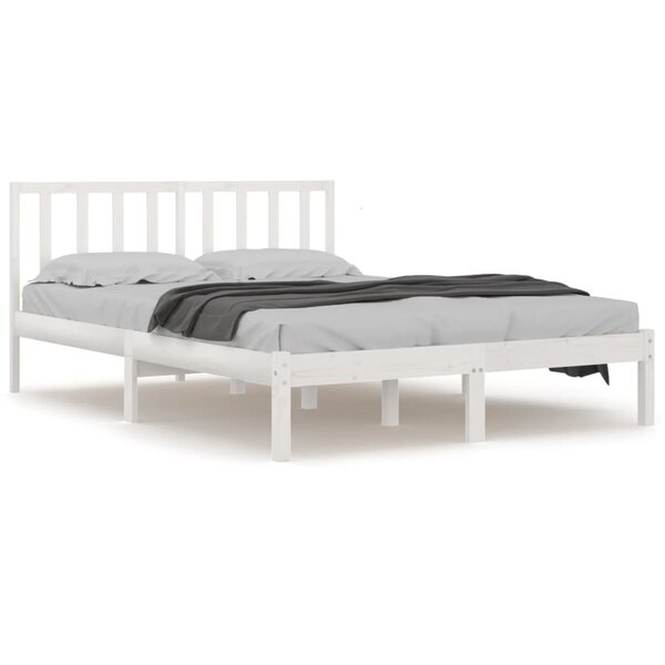 vidaXL Cadre de lit Blanc Bois de pin massif 200x200 cm