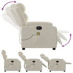 vidaXL Fauteuil inclinable de massage électrique crème velours