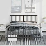 vidaXL Cadre de lit métal sans matelas avec pied de lit noir 150x200cm