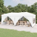 vidaXL Tente de réception pliable avec parois Blanc 3x6 m