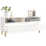 vidaXL Meuble TV blanc brillant 100x34 5x44 5 cm bois d'ingénierie