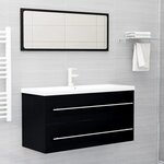 vidaXL Armoire d'évier Noir 100x38 5x48 cm Aggloméré