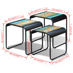 vidaXL Tables gigognes 3 Pièces Bois de récupération massif
