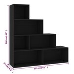 vidaXL Bibliothèque/Séparateur de pièce Noir Bois d’ingénierie