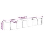 vidaXL Lit surélevé de jardin Acier enduit de poudre 260x40x36 cm Vert
