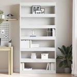 vidaXL Bibliothèque blanche Bois d'ingénierie 100 x 30 x 198 cm Étagère