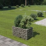 vidaXL Lit surélevé à gabion Acier galvanisé 90x50x50 cm