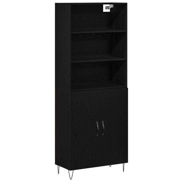 vidaXL Buffet Chêne noir 69.5x34x180 cm Bois d'ingénierie