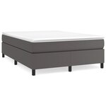 vidaXL Cadre de lit Gris 140x190 cm Similicuir