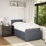 vidaXL Sommier à lattes de lit et matelas Gris foncé 90x200 cm Velours