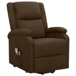 vidaXL Fauteuil de massage Marron foncé Tissu