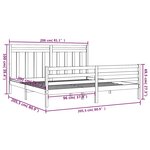 vidaXL Cadre de lit sans matelas blanc 200x200 cm bois massif