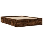 vidaXL Cadre de lit sans matelas chêne fumé 140x190 cm bois ingénierie