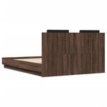 vidaXL Cadre de lit avec LED sans matelas chêne marron 135x190 cm