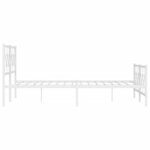 vidaXL Cadre de lit métal sans matelas et pied de lit blanc 183x213 cm