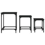 vidaXL Tables basses gigognes 3 Pièces noir bois d'ingénierie