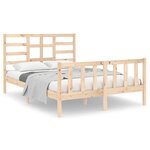 vidaXL Cadre de lit bois massif 135x190 cm double