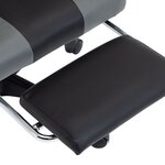 vidaXL Fauteuil de jeux vidéo avec repose-pied Gris et noir Similicuir