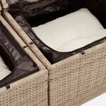 vidaXL Salon de jardin avec coussins 9 Pièces beige résine tressée
