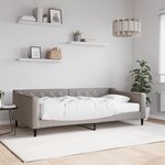 vidaXL Lit de jour avec matelas taupe 100x200 cm tissu