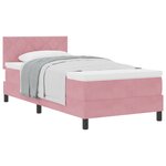 vidaXL Lit à ressort avec matelas Rose 90x200 cm Velours