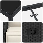 vidaXL Ensemble de Dîner de Jardin 9 Pièces avec Coussins Noir Rattan Poly