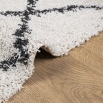 vidaXL Tapis shaggy à poils longs moderne crème et noir 100x200 cm