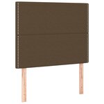 vidaXL Tête de lit à LED Marron foncé 90x5x118/128 cm Tissu