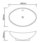 vidaXL Lavabo ovale en céramique avec trop plein 59 x 38 5 cm