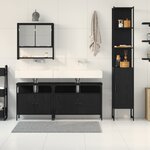 vidaXL Ensemble de Meubles de Salle de Bain en 4 Pièces Chêne Noir Bois d'ingénierie
