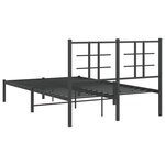 vidaXL Cadre de lit métal avec tête de lit noir 120x200 cm
