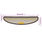 vidaXL Tapis d'escalier 15 Pièces marron 56x17x3 cm