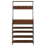 vidaXL Porte-vêtements et rangement des chaussures chêne marron