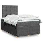 vidaXL Sommier à lattes de lit avec matelas Gris foncé 120x200cm Tissu