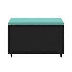 vidaXL Repose-pieds de jardin et coussins lot de 2 noir résine tressée