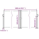 vidaXL Auvent latéral rétractable taupe 120x1000 cm