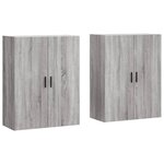 vidaXL Armoires murales 2 Pièces sonoma gris 69 5x34x90 cm