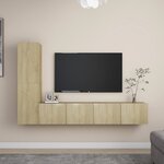 vidaXL Ensemble de meubles TV 4 Pièces Chêne sonoma Bois d'ingénierie