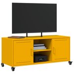 vidaXL Meuble TV jaune moutarde 100 5x39x43 5 cm acier laminé à froid