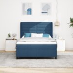 Lit à ressort vidaXL avec matelas Bleu 140x200 cm Tissu