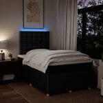vidaXL Sommier à lattes de lit avec matelas Noir 120x200 cm Tissu