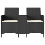 vidaXL Canapé de jardin 2 places avec table et coussins résine tressée