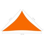 vidaXL Voile de parasol Tissu Oxford triangulaire 2 5x2 5x3 5 m Orange