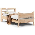 vidaXL Cadre de lit avec tête de lit 90x200 cm bois de pin massif