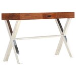 Bureau table meuble travail informatique bois d'acacia et finition en sesham 110 cm 0502092